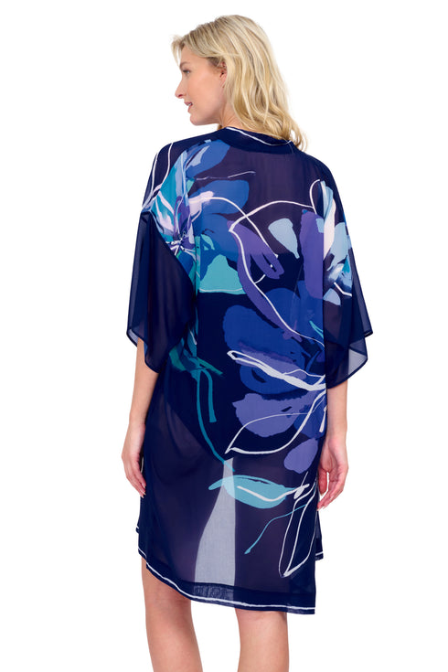 Gottex Water Lily Flutter Sleeve Kimono Swim Cover Up